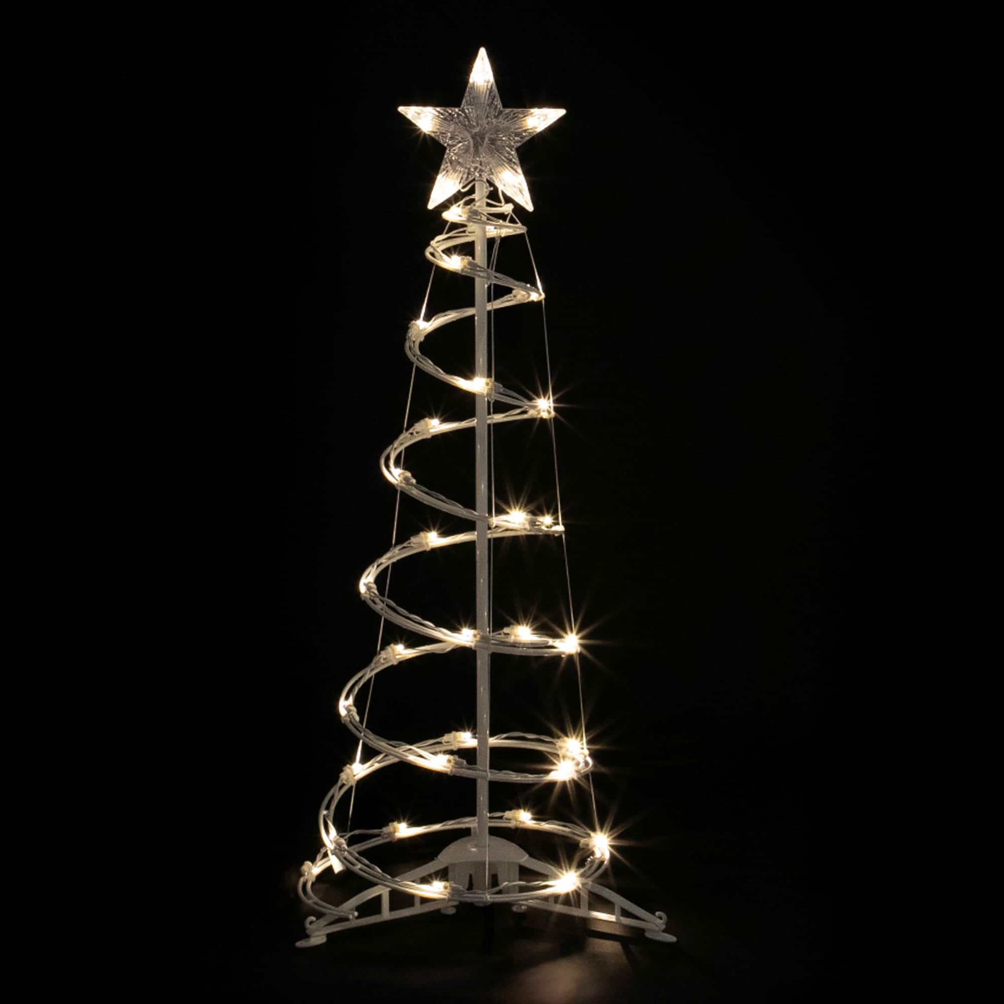 36" x 13" Spiral Outdoor Christmas Tree with Warm White LED Lights